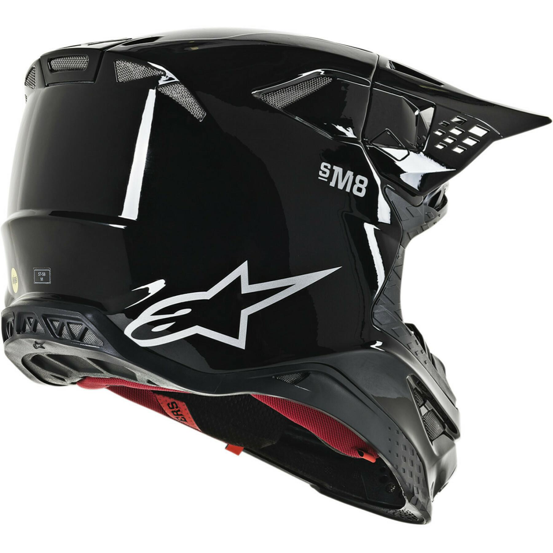 Motorrad-Cross-Helm Alpinestars SM8 solid black