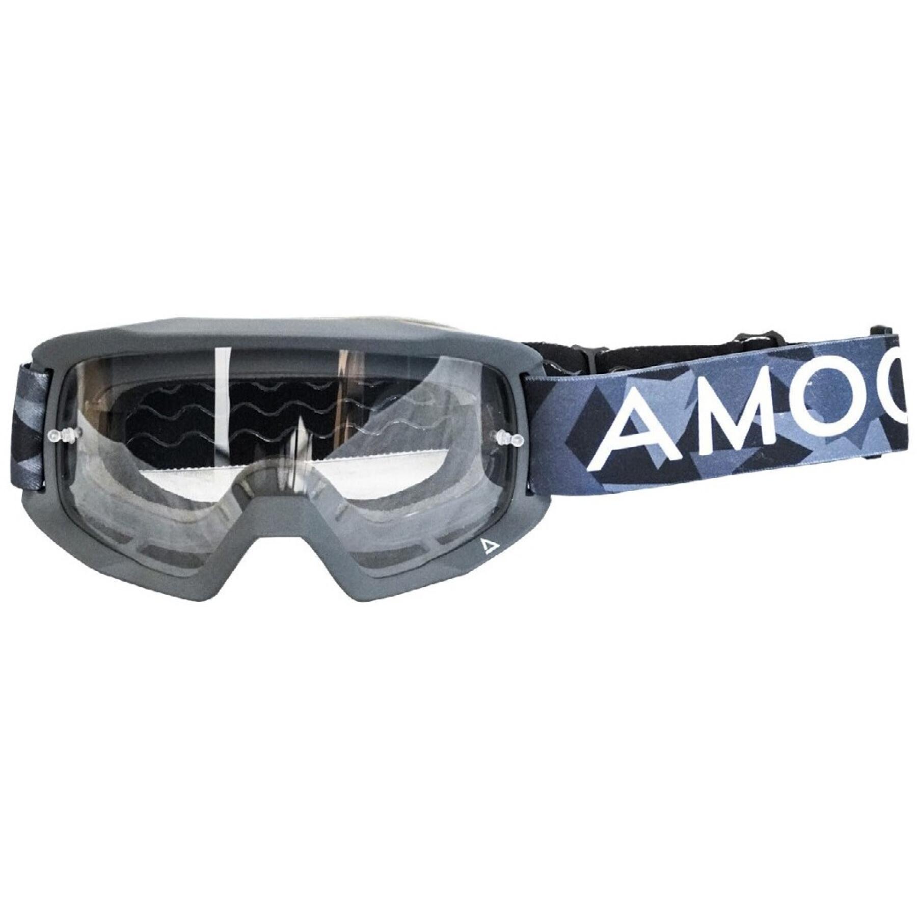 Motorrad-Crossbrille mit Glas transparent Amoq Fighter