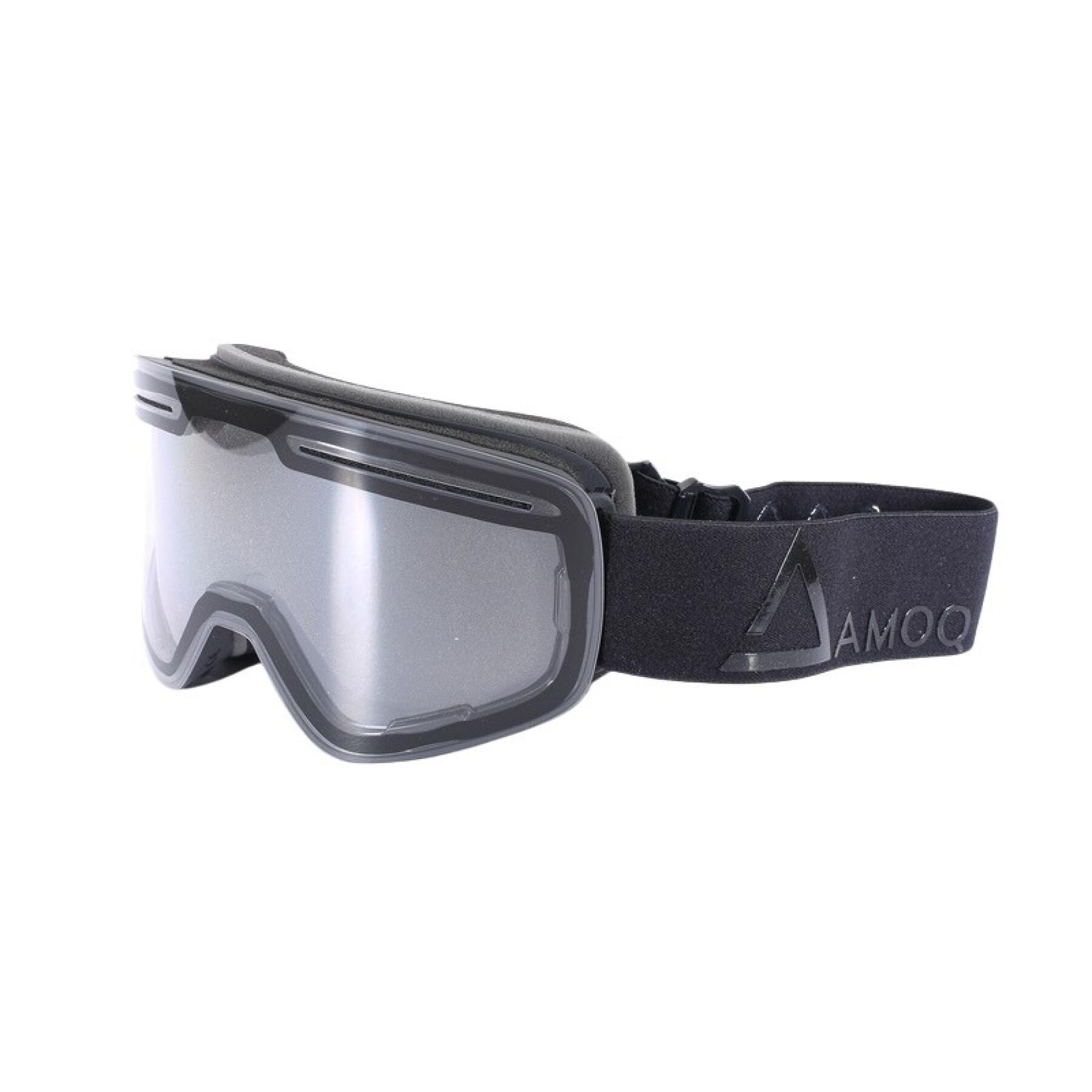 Motorrad-Crossbrille mit Glas transparent Amoq Vision Magnetic