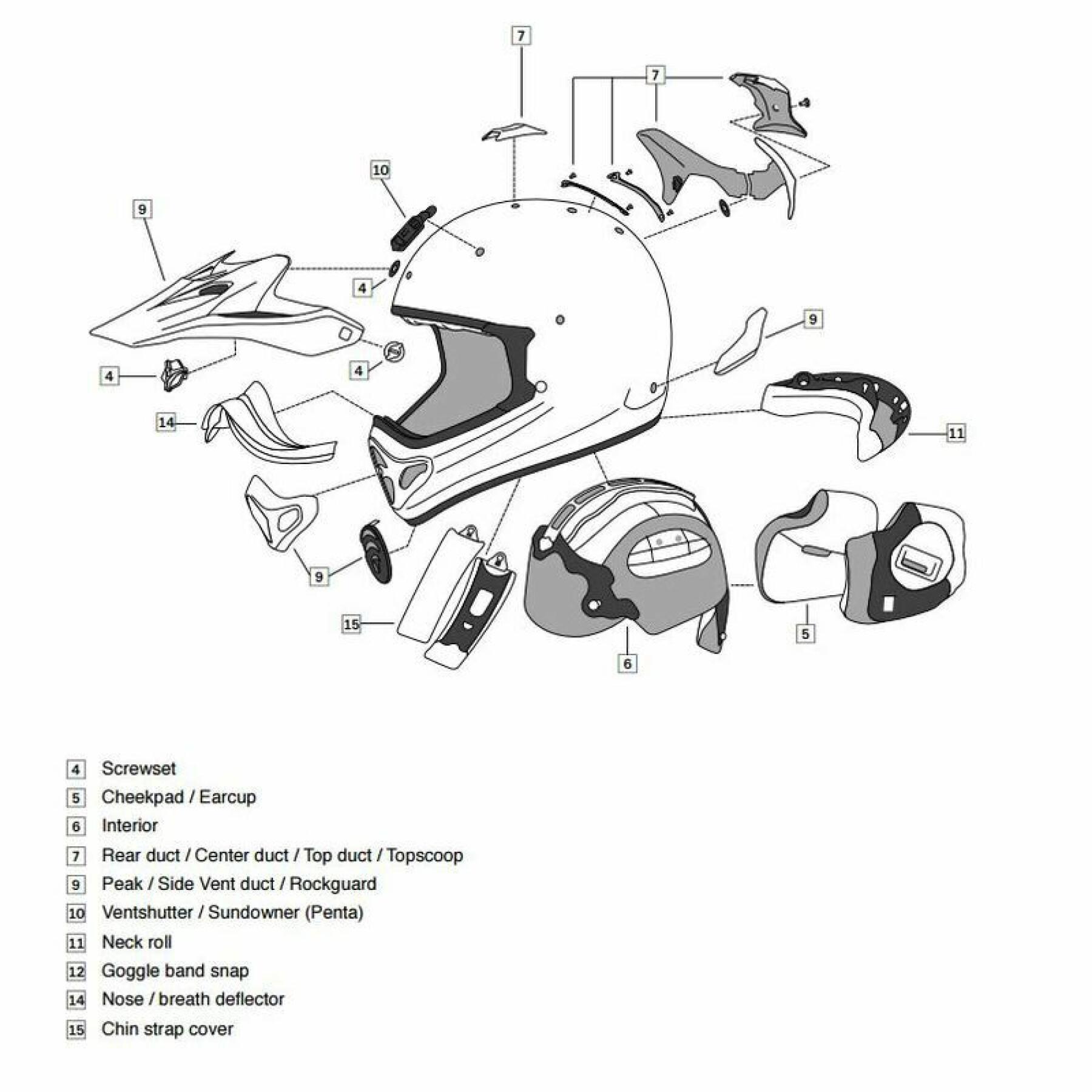 MundLüftungssystem für Offroad-Helme Arai MX-V Fluor