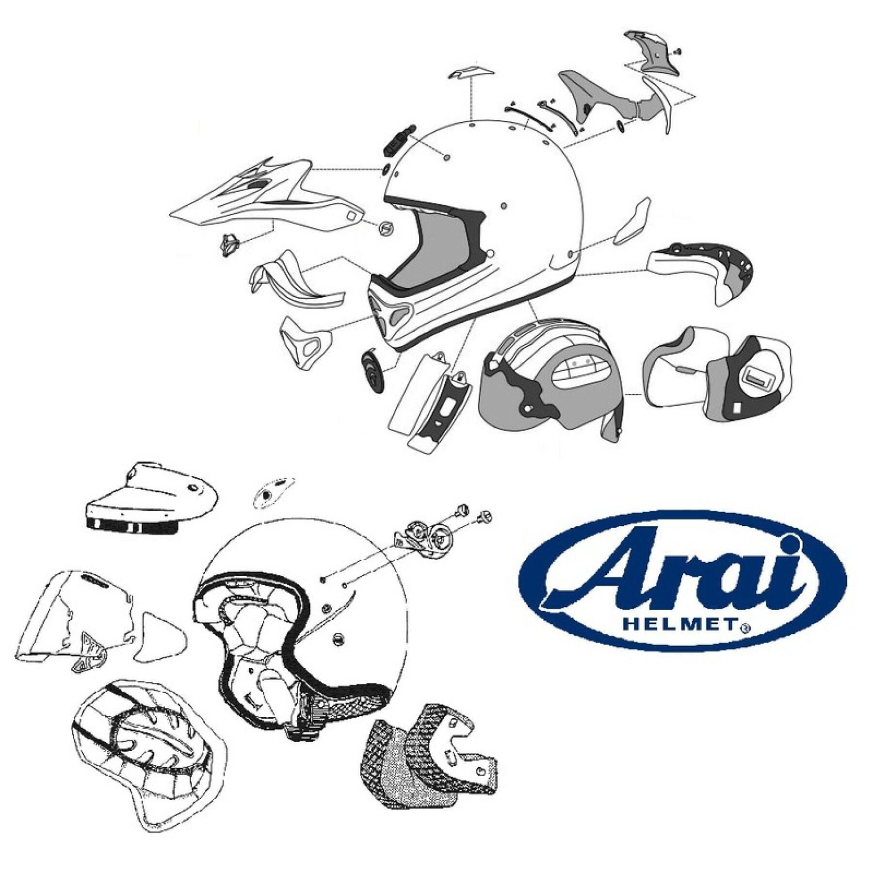 Lüftungssystem für Motorradhelme e Arai TD3 Duct