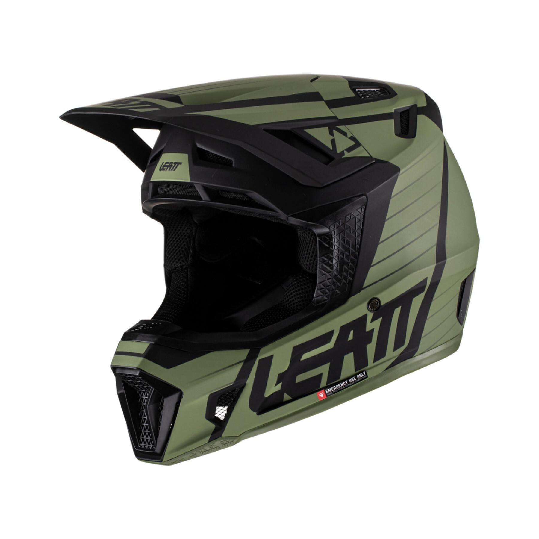 Motorrad-Crosshelm mit Schutzbrille Leatt 7.5 V22 Graphic
