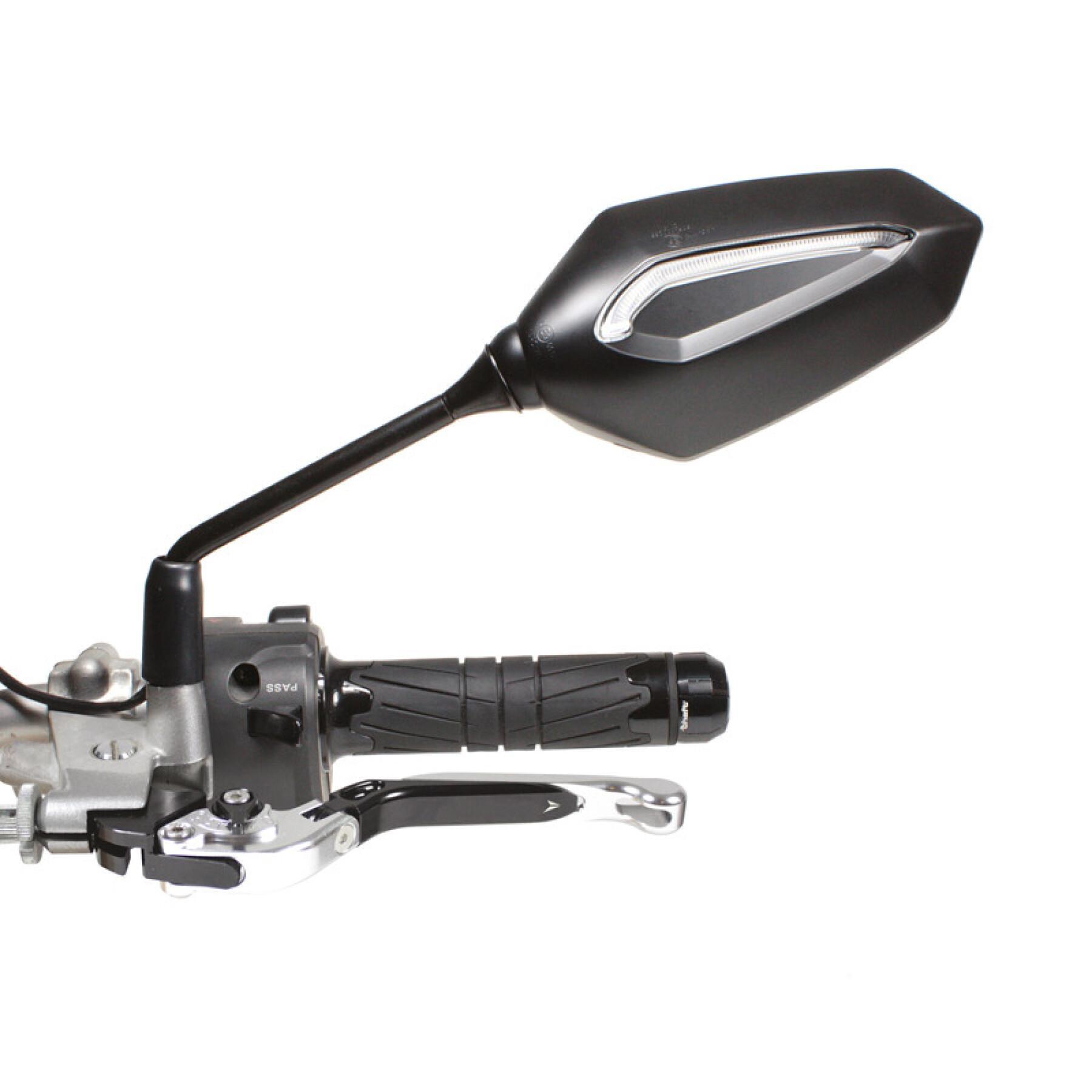 Zugelassener Motorradspiegel mit integrierten Blinkern linke Sicht Chaft
