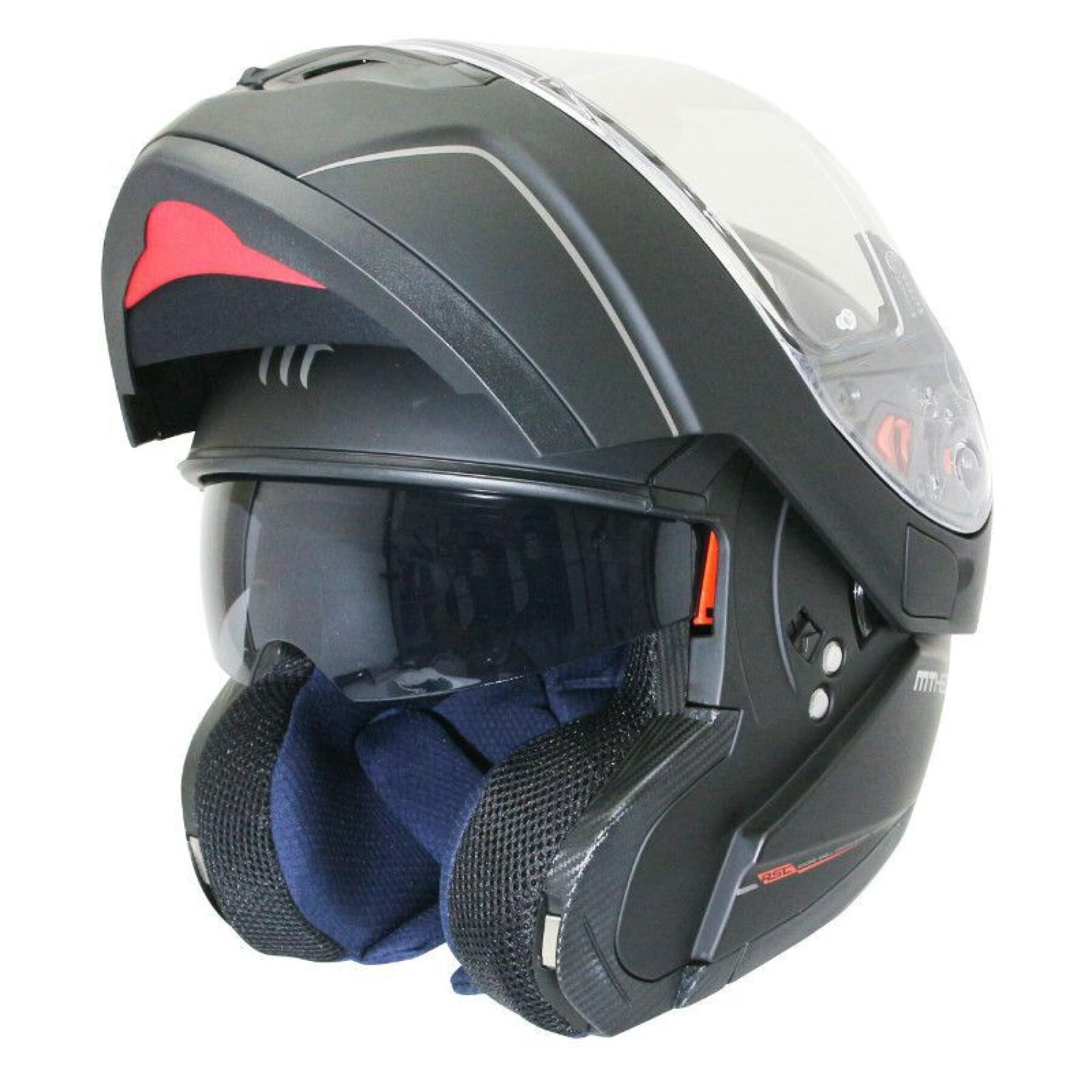 Modularer Motorradhelm mit einfarbigem Visier MT Helmets Atom SV