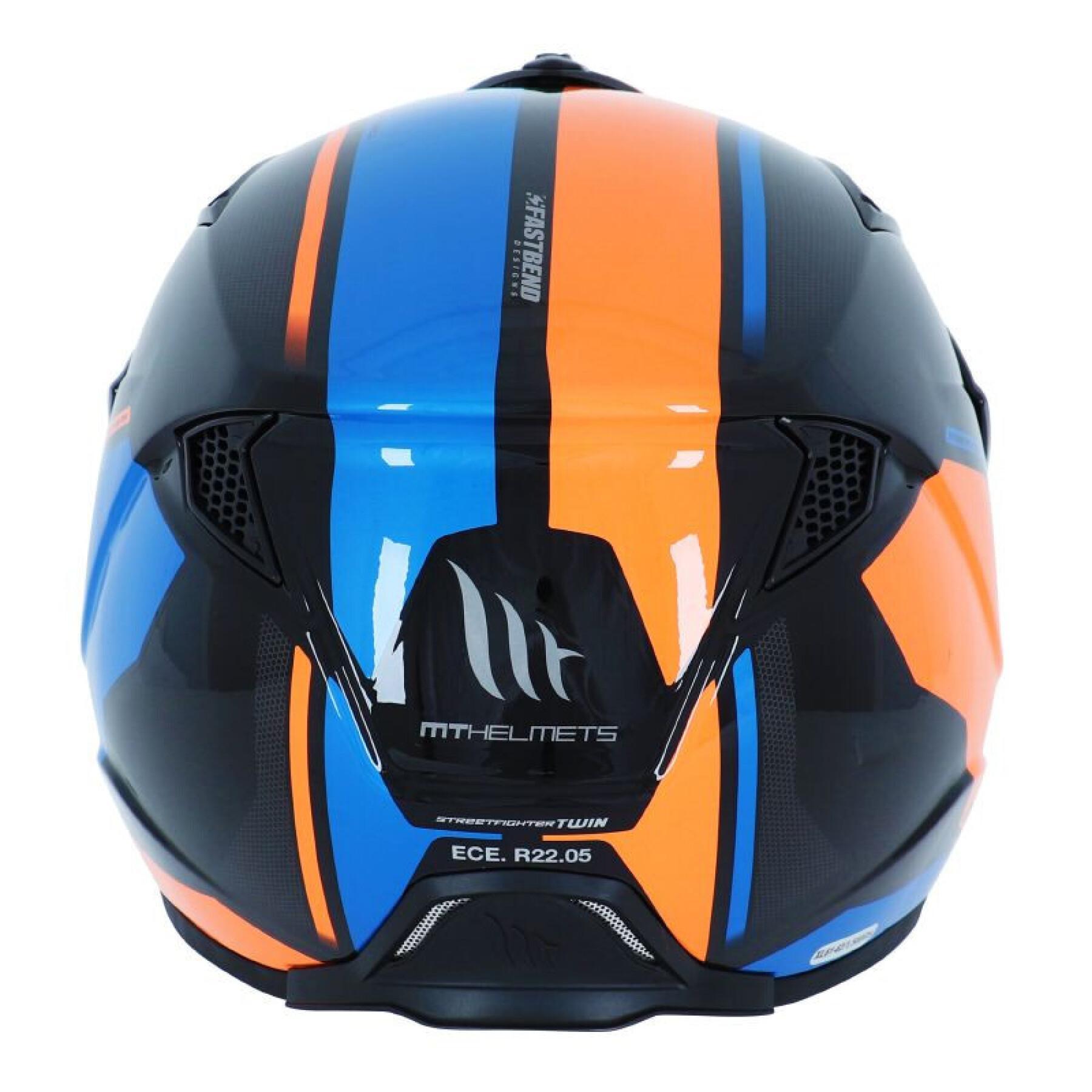 Trial-Helm mit einfacher dunkler Scheibe und abnehmbarem Kinnriemen MT Helmets MT STREetFIGHTER SV SKULL(livre avec un ecran supplementaire orange)