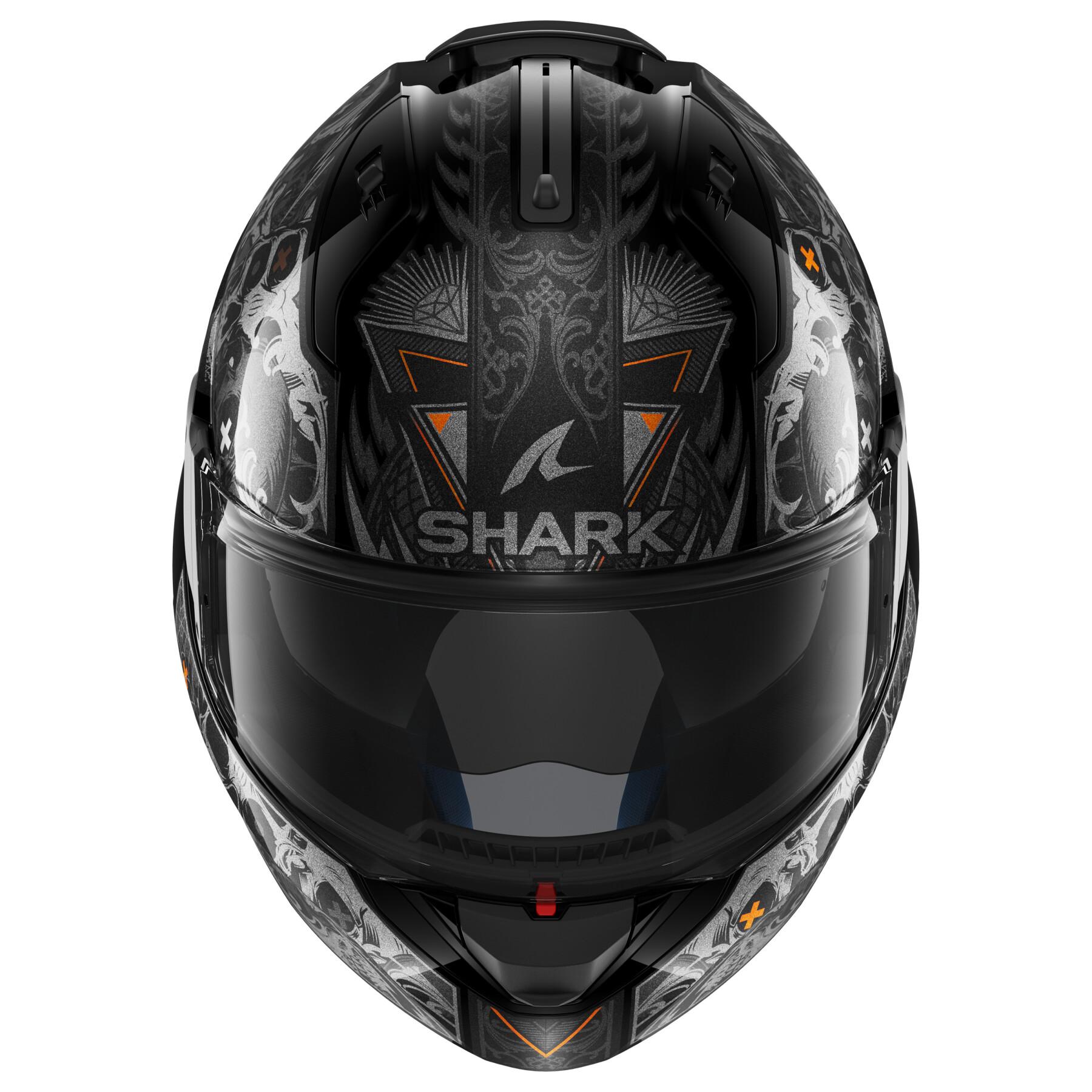 Modularer Motorradhelm Shark Evo Es K-Rozen Black Anthracite Orange