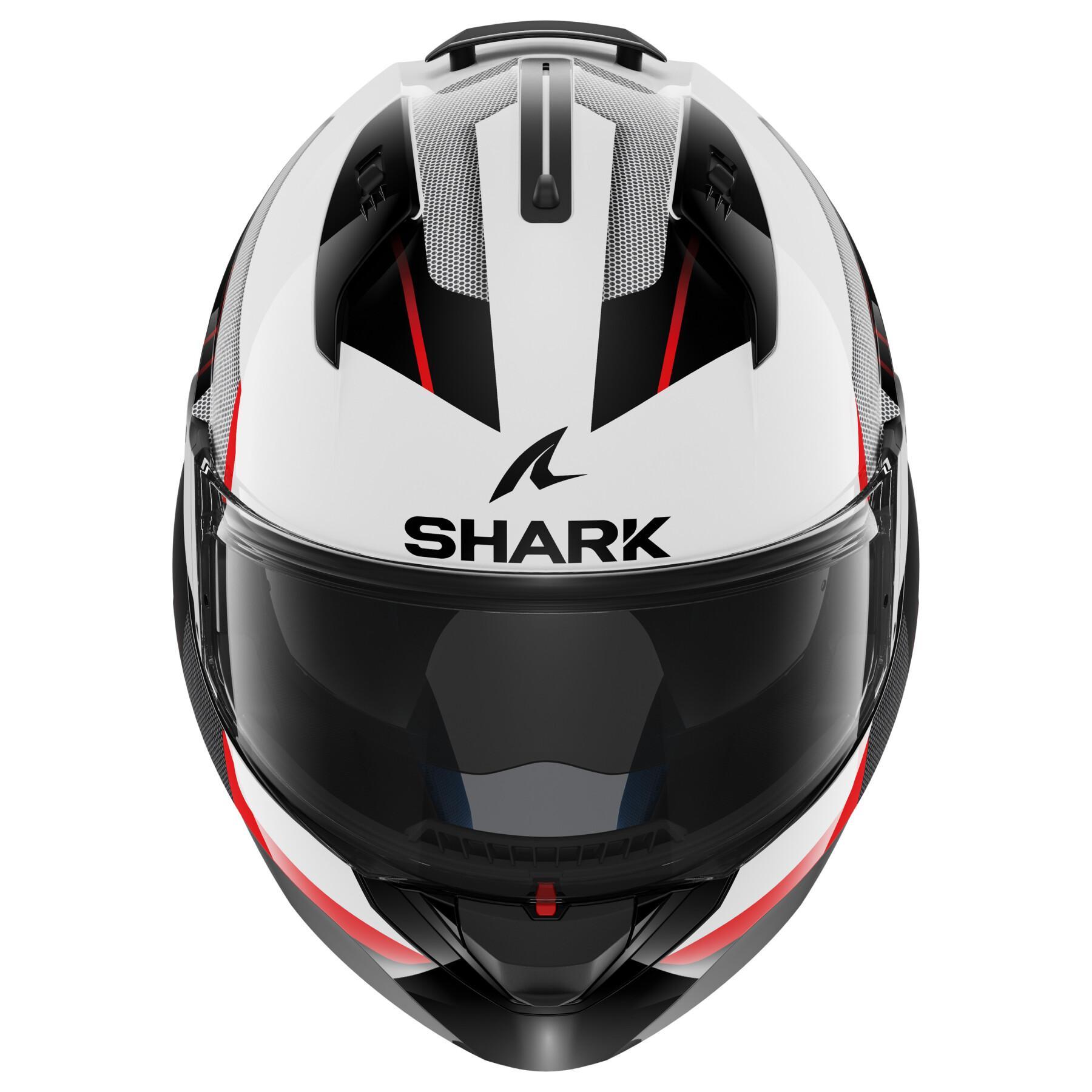 Modularer Motorradhelm Shark Evo Es Kryd White Black Red