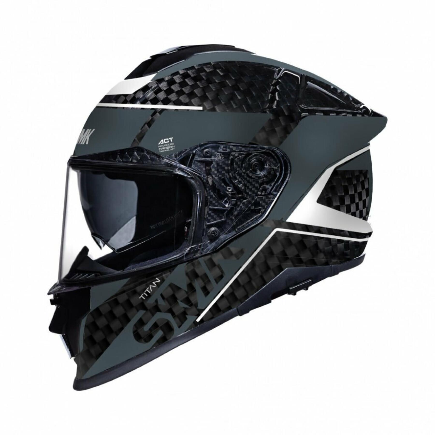 Motorrad-Integralhelm SMK titan carbon nero