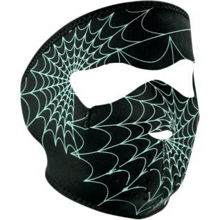 Motorrad-Haube Zan Headgear full face glow-in-the-dark spider web