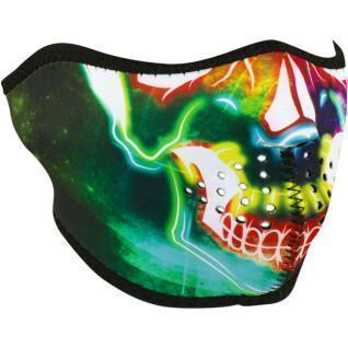 Motorrad-Haube Zan Headgear half face neon skull