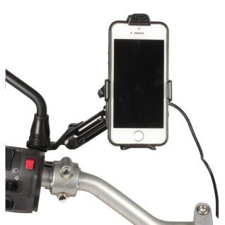 Motorrad-Smartphone-Halterung an der Retro-Schraube mit Ladegerät Chaft
