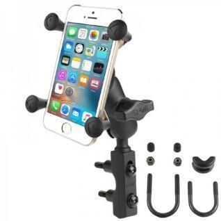 Motorrad-Smartphone-Halterung kurzer Arm U-förmige Befestigung an Lenker oder Brems-/Kupplungsbehälter RAM Mounts X-Grip®